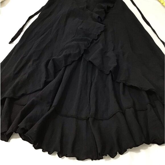 9Seed Resort Black High Low Ruffle Wrap Skirt Size Small - Picture 8 of 12